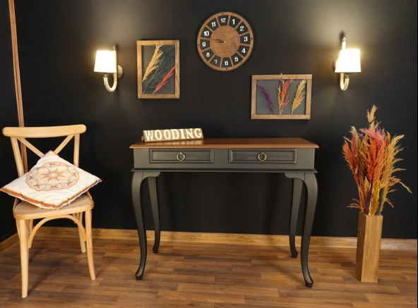 Wooding Mobilya 120 Cm Çekmeceli Masif Siyah Ceviz Dresuar - Resim 2