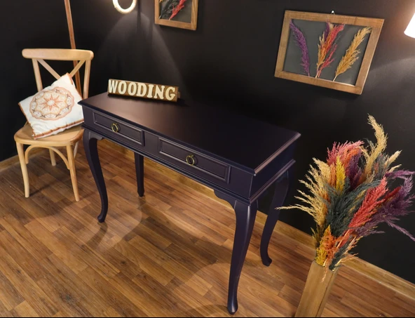 Wooding Mobilya 120 Cm Çekmeceli Masif Lacivert Dresuar - Resim 3