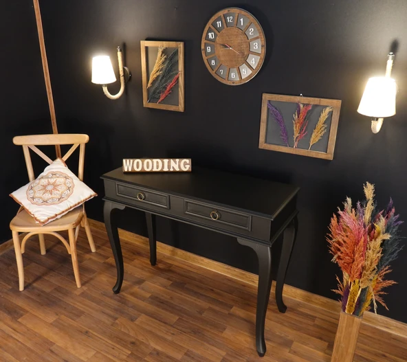 Wooding Mobilya 120 Cm Çekmeceli Masif Siyah Dresuar - Resim 3