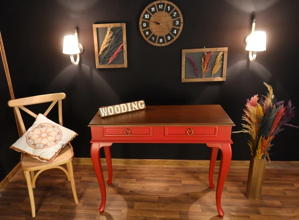 Wooding Mobilya 120 Cm Çekmeceli Masif Kırmızı Ceviz Dresuar - Resim 5