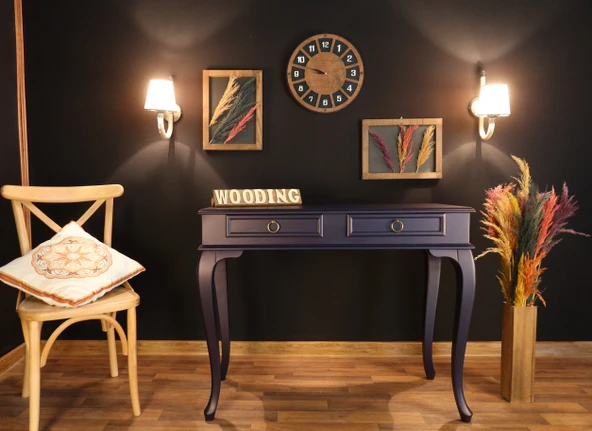 Wooding Mobilya 120 Cm Çekmeceli Masif Lacivert Dresuar - Resim 5