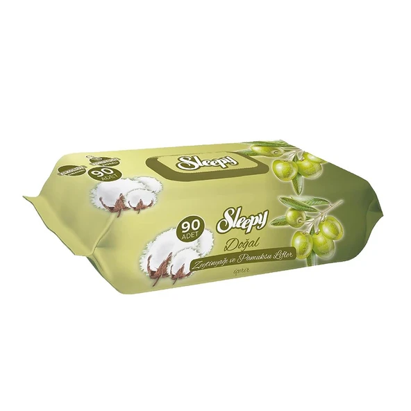 Sleepy 90'lı Zeytinyağlı Pamuklu Islak Bebek Havlusu Mega 48 paket ve Rosie hediye - Resim 2