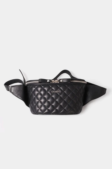Guard Siyah Hakiki Deri Capitone Baskılı Kuşaklı Unisex Bel Çantası - GRD250816WT255 ürün görseli
