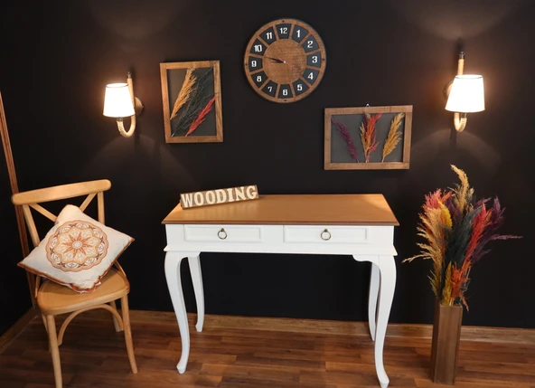 Wooding Mobilya 120 Cm Çekmeceli Masif Beyaz Natürel Dresuar - 4