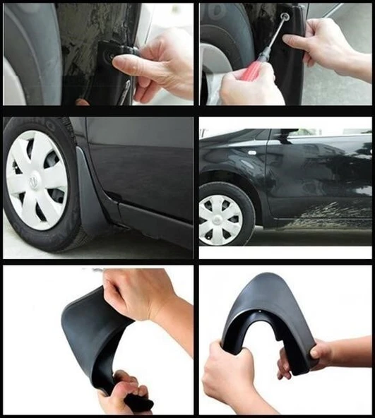 2 Adet Ön veya Arkaya Uygun Çamur Önleyici Paçalık 32 x19 cm - Resim 7