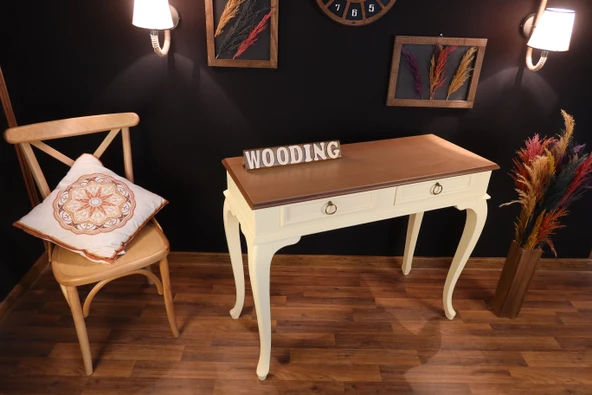 Wooding Mobilya 120 Cm Çekmeceli Masif Krem Natürel Dresuar - Resim 5