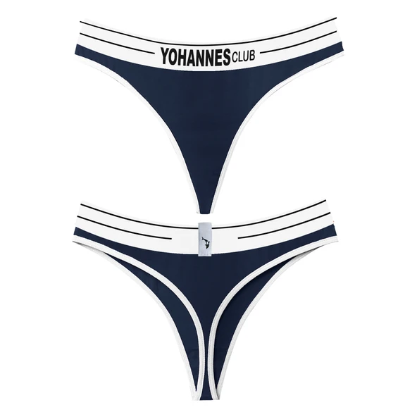 Yohannes Club, Kadın Lastik Kemerli Tanga Külot, Çoklu Renk, Çoklu Paket, 4'lü Paket - Resim 6