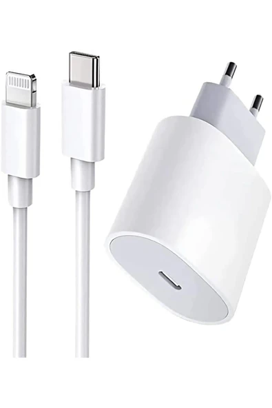 GLOBTEL Iphone Tüm Uyumlu Hızlı Şarj Aleti Adaptör+ Kablo 6 7 8 X 11 12 13 14 Pro Max-20Watt lighting ürün görseli
