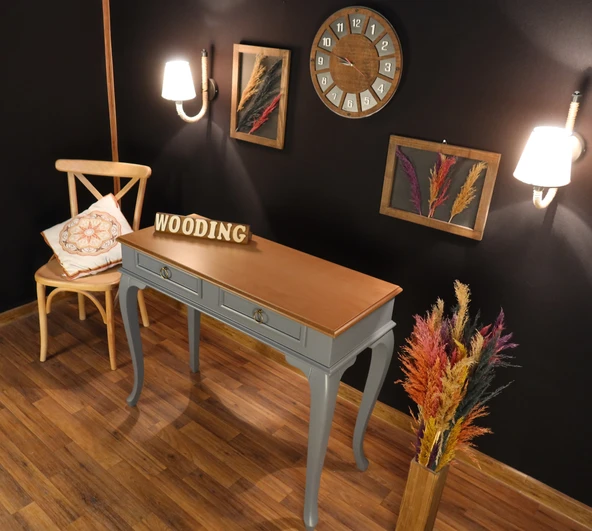 Wooding Mobilya 120 Cm Çekmeceli Masif Gri Natürel Dresuar - Resim 4