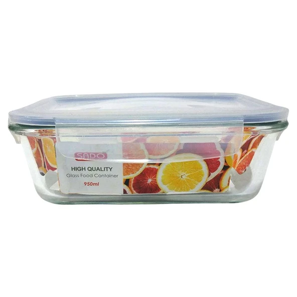 SADO KTW1388-3 Büyük Boy Vakumlu Cam Saklama Kabı - 950 ml - 1