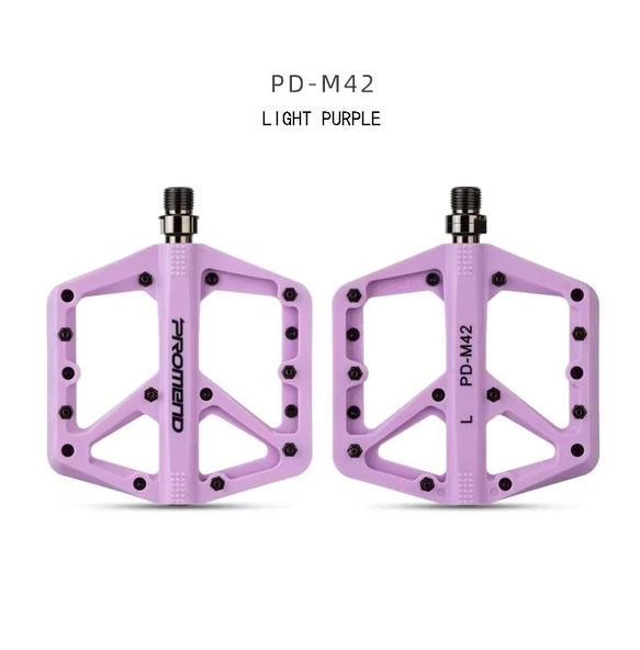 Promend Renkli Platform Pedal MTB Freeride Kaymaz Rulmanlı Plastik Pedal Ultra Hafif Açık Mor Renk ürün görseli