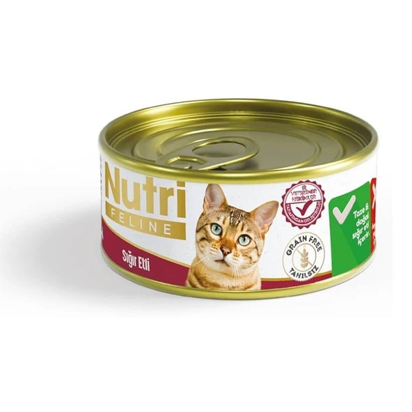 Nutri Feline Tahılsız Sığır Etli Kedi Konservesi 85 Gr ürün görseli