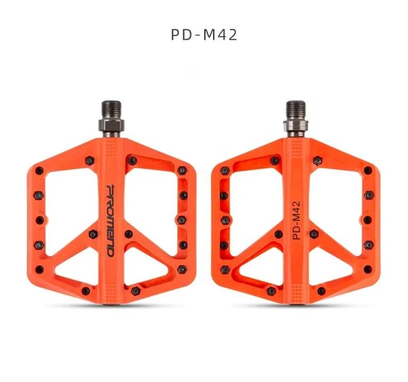 Promend Renkli Platform Pedal MTB Freeride Kaymaz Rulmanlı Plastik Pedal Ultra Hafif Turuncu Renk ürün görseli