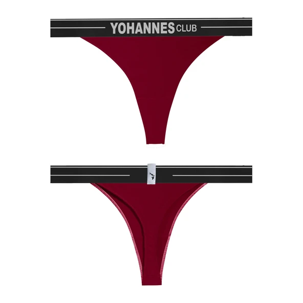 Yohannes Club, Kadın Lastik Bantlı Tanga Külot, Çok Renkli, Çoklu Paket, 4'lü Paket - Resim 9