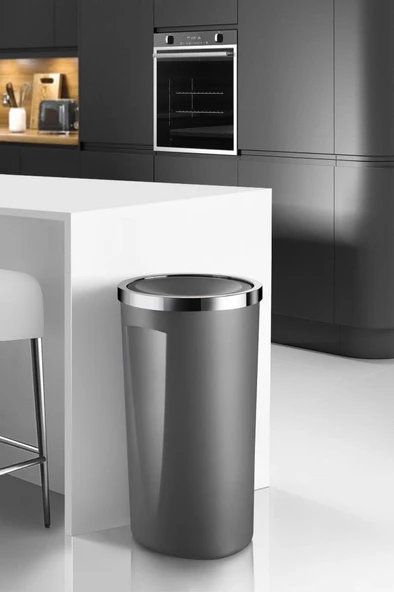 Prima Nova Lenox 35 Lt Döner Kapaklı Mutfak Banyo Ofis Çöp Kovası-gri Teşhir - 1