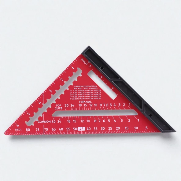 170 mm 17 cm Alüminyum Üçgen Cetvel Marangoz Gönye Metal Gövde Açılı Ölçüm Ahşap Hassas Gönye - Resim 7