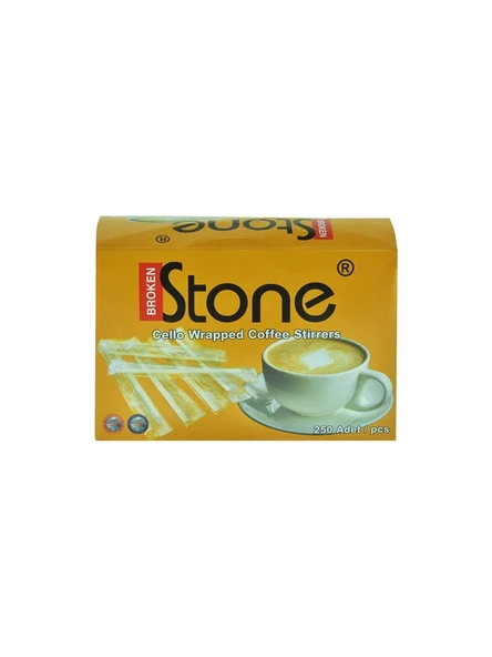 Broken Stone Tek Jelatin Sargılı Ahşap Karıştırıcı 11 cm 250'li ürün görseli