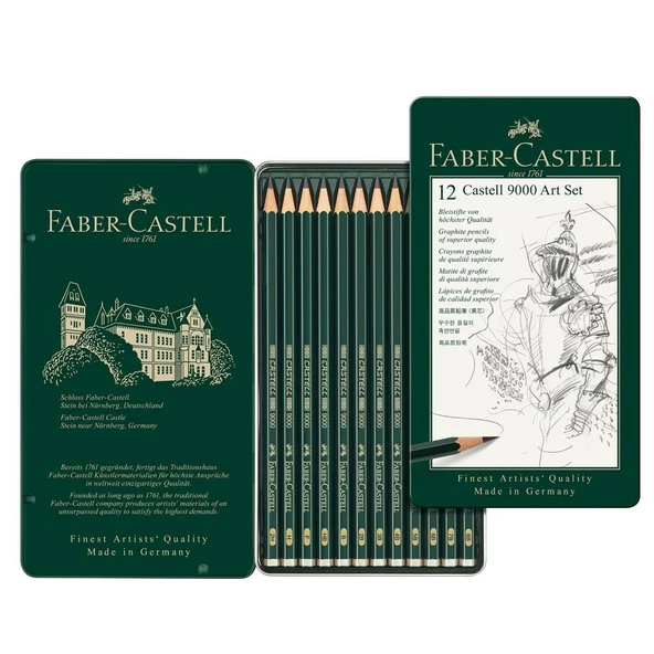 Faber Castell 9000 Dereceli Kurşun Kalem 12'li Set Art Set ürün görseli 1