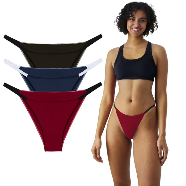 YohannesClub, Kadın, Brazilian String Külot, Nazik Dikiş ve Rahat Kesim, Çoklu Paket - Resim 3