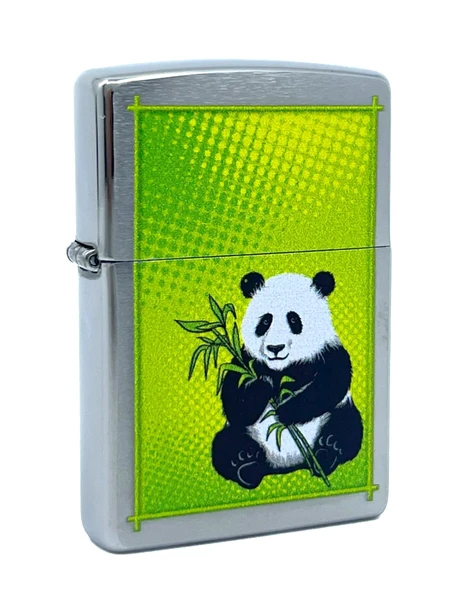 Zippo Panda Bear Sitting With Bamboo Dizayn Çakmak - Resim 2