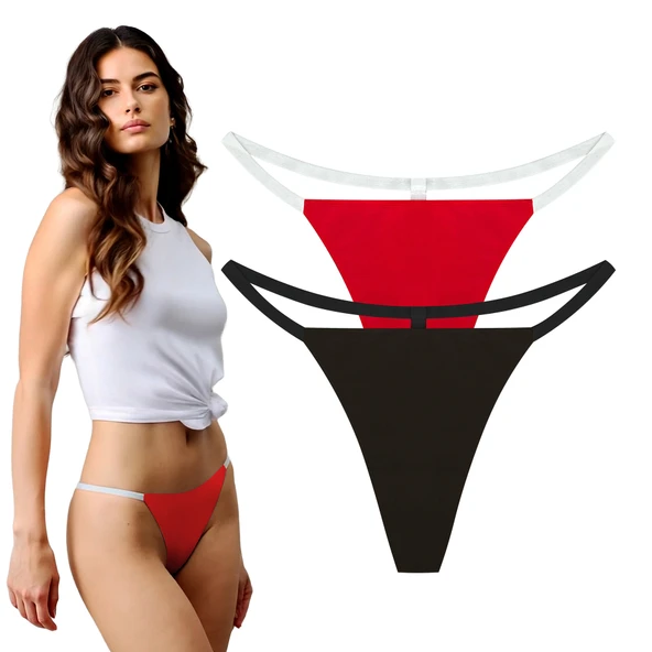 YohannesClub, Kadın, T-Thong String Külot, İz Yapmayan Rahat Kesim,Çoklu Paket ürün görseli
