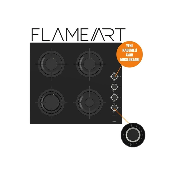 Ferre Flameart CS205 Cam Siyah Ankastre Ocak - 2