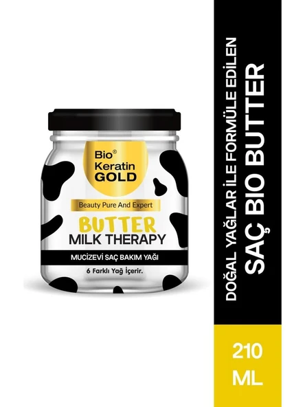 Bio Keratin Gold 210 Ml Butter Milk Threpay Saç Bakım Yağı 6 Farklı Mucizevi Yağ - 1
