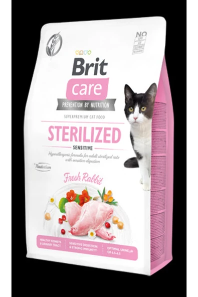 Brit Care Tahılsız Tavşan Etli Kısırlaştırılmış Yetişkin Kedi Maması 2 Kg ürün görseli