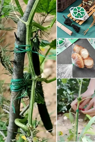 50 Metre Kendiliğinden Kesici Bıçaklı Bitki Saksı Kablo Sabitleme Teli - Resim 8