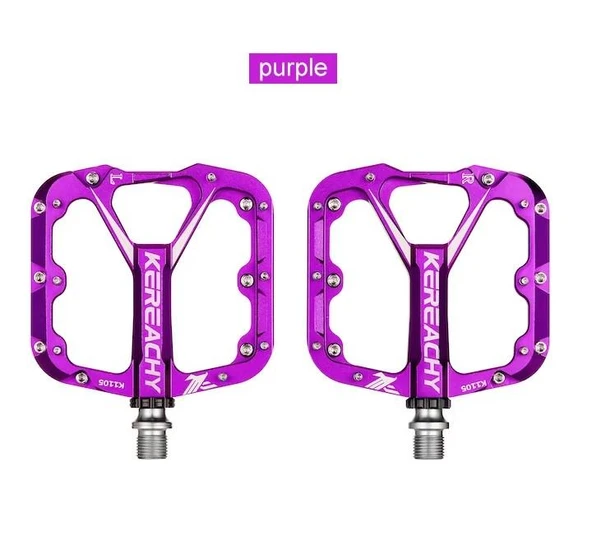 Kereachy 3 Rulmanlı Alüminyum Alaşımlı Mtb Freeride Bmx Geniş Platform Bisiklet Pedalı Mor ürün görseli