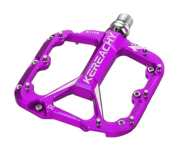 Kereachy 3 Rulmanlı Alüminyum Alaşımlı Mtb Freeride Bmx Geniş Platform Bisiklet Pedalı Mor - Resim 2