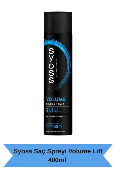 Syoss Saç Spreyi Volume Lift 400 ml - Etkili Hacim ve Şekillendirme - Resim 2