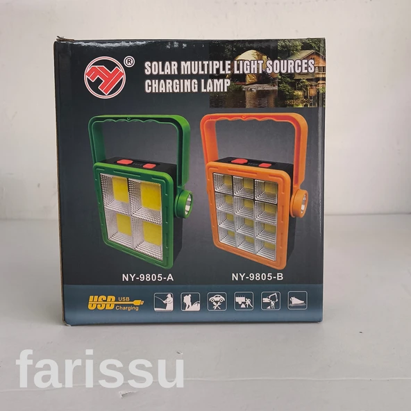 Solar Projektör ve Çok Fonksiyonlu Şarj Edilebilir Lamba - NY-9805 Serisi - 8