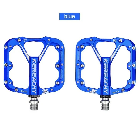 Kereachy 3 Rulmanlı Alüminyum Alaşımlı Mtb Freeride Bmx Geniş Platform Bisiklet Pedalı Mavi ürün görseli