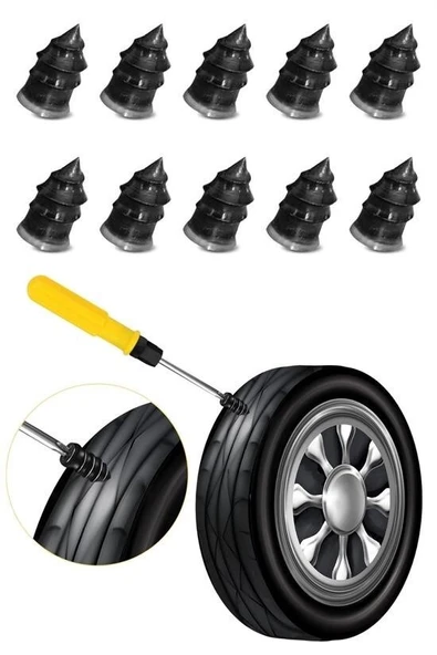 10 Adet Çok Amaçlı Kolay Kullanılabilir Araba Lastiği Tamir Kauçuğu - Resim 8