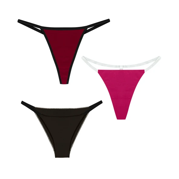 Yohannes Club Kadın, 3'lü String Set, Renk Seçenekli, Çoklu Paket - Resim 8