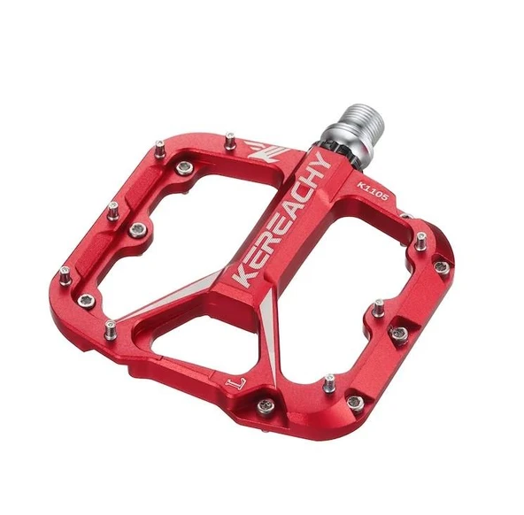 Kereachy 3 Rulmanlı Alüminyum Alaşımlı Mtb Freeride Bmx Geniş Platform Bisiklet Pedalı Kırmızı - Resim 2