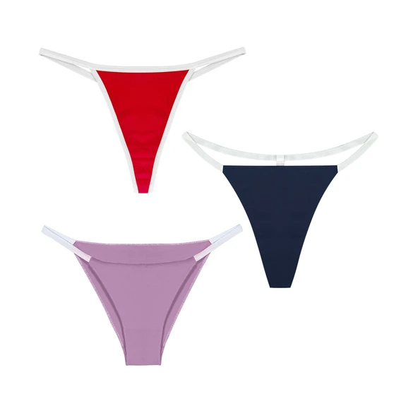 Yohannes Club Kadın, 3'lü String Set, Renk Seçenekli, Çoklu Paket - Resim 3