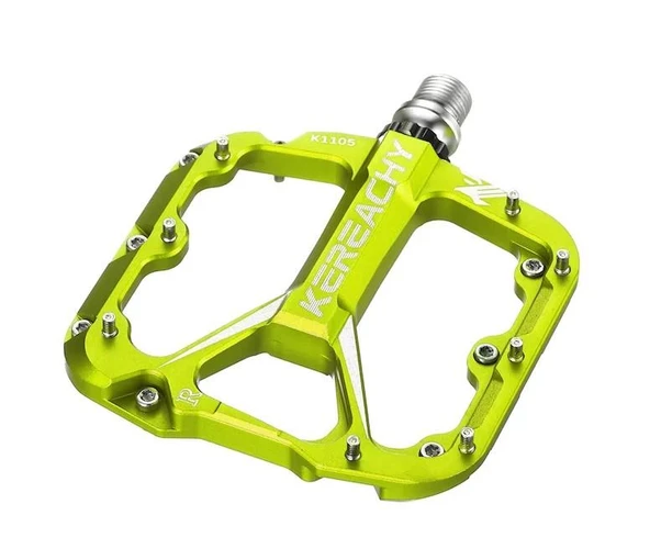 Kereachy 3 Rulmanlı Alüminyum Alaşımlı Mtb Freeride Bmx Geniş Platform Bisiklet Pedalı Yeşil - Resim 2
