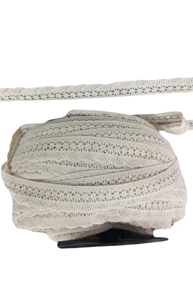 Kopanaki Dantel en 4 cm Şeritli Krem 5 Metre ürün görseli