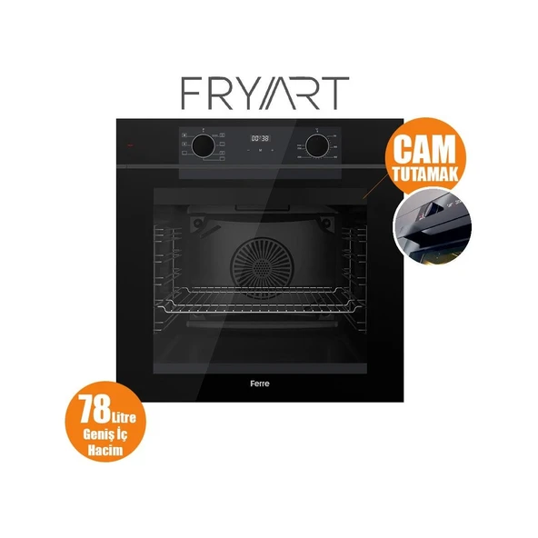 Ferre Fryart QEP63CS Siyah Ankastre Fırın - Resim 2