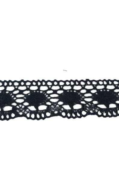 Kopanaki Dantel en 5 cm Badem Model Siyah 1 Metre ürün görseli