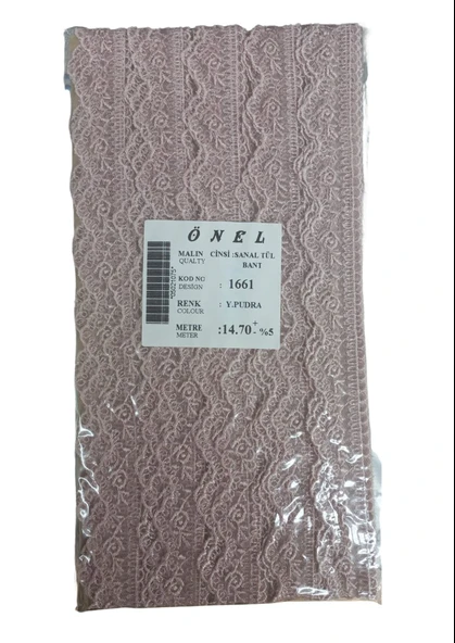 Dantel Polyester Sanal Tül Bant Y.Pudra 14,70 Metre En 6 cm ON-1661-PU ürün görseli