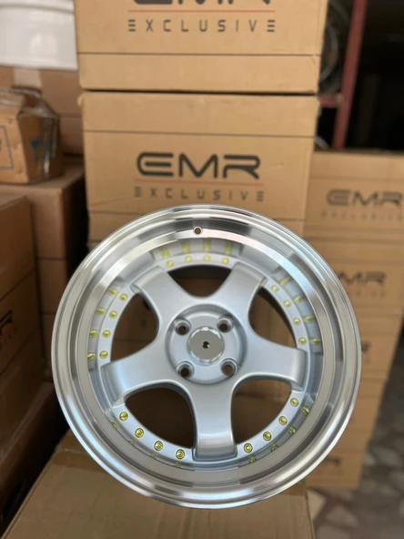 4*100*16*10.0 ET12 CH67.1 EMR-L002-17 SILVER LIP POLISH+GOLD RIVET ürün görseli