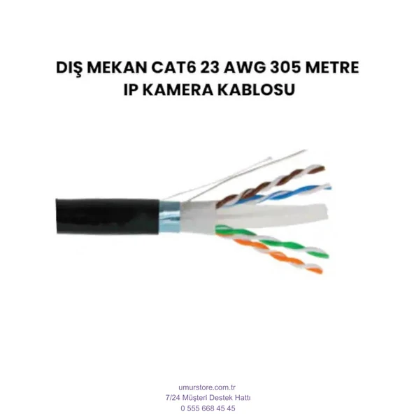 Cat6 305 mt Dış Mekan 23 Awg Outdoor Ip Kamera Kablosu - 2