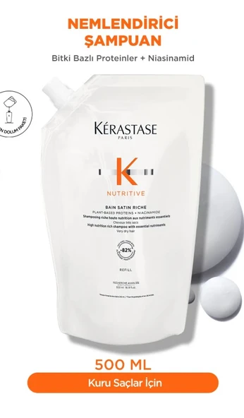 Kerastase Nutritive Bain Satin Riche Yoğun Nemlendirici Şampuan 500 ml ürün görseli 1