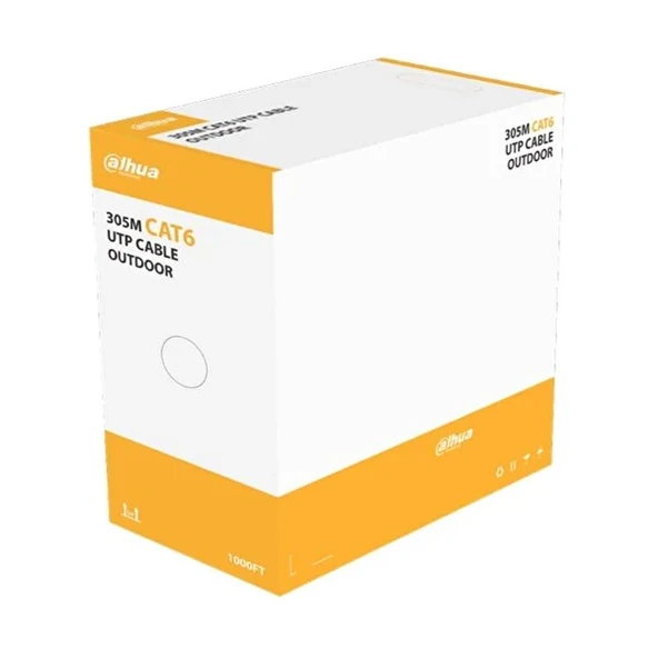 Dahua Dh-pfm920-6un 305 Metre Outdoor Dış Mekan Utp 23awg Cat6 Oksijensiz Bakır % 99,97 Saflık Cat6 Kablo Siyah ürün görseli