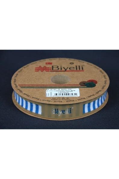 Biye Kalın Çizgili Katlı F08 Petrol 2 cm 25 Metre %65 Koton %35 Polyester ürün görseli
