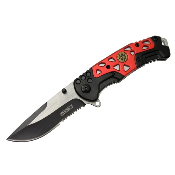 Lanmark MX10B Kırmızı Testereli Outdoor Çakı 21 cm - Otomatik, Perçinli - 1
