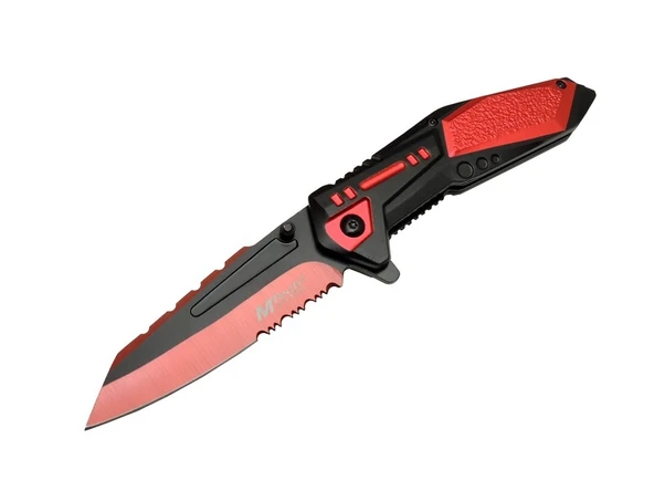 4173 Kırmızı Kamp Çakı 21cm - Yarı Otomatik, Testere Detaylı ürün görseli 1